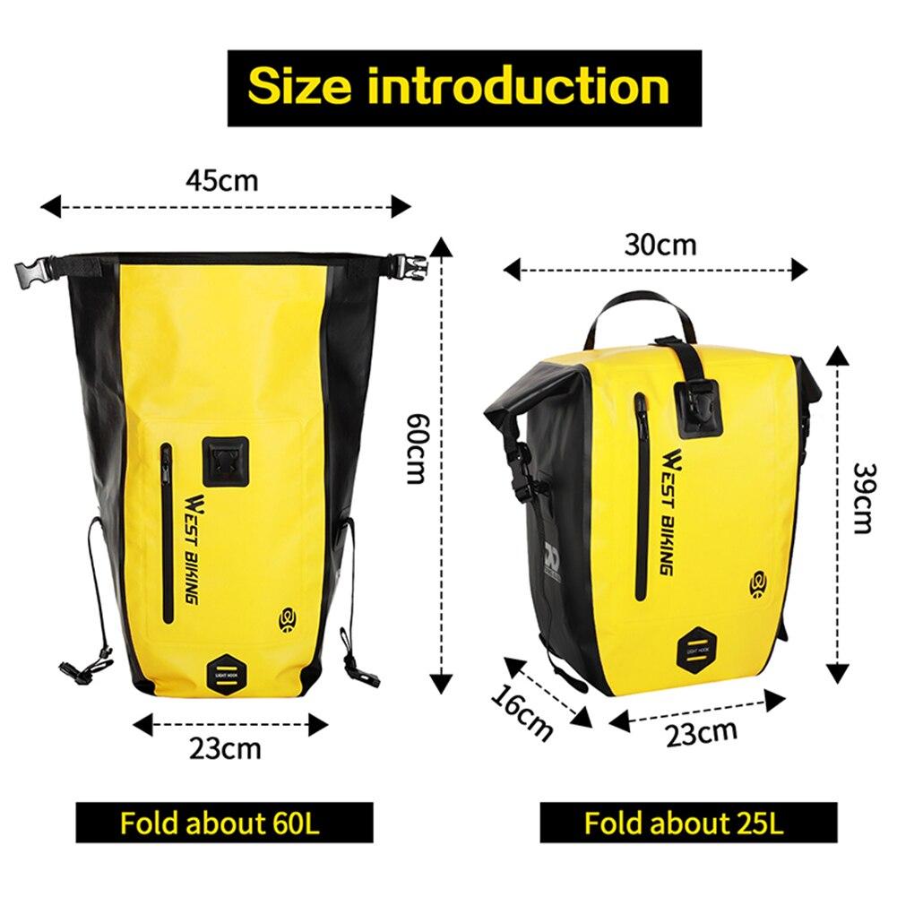 25L Waterproof Bicycle Carrier Bags MTB Mountain Bike Rear Tail Seat